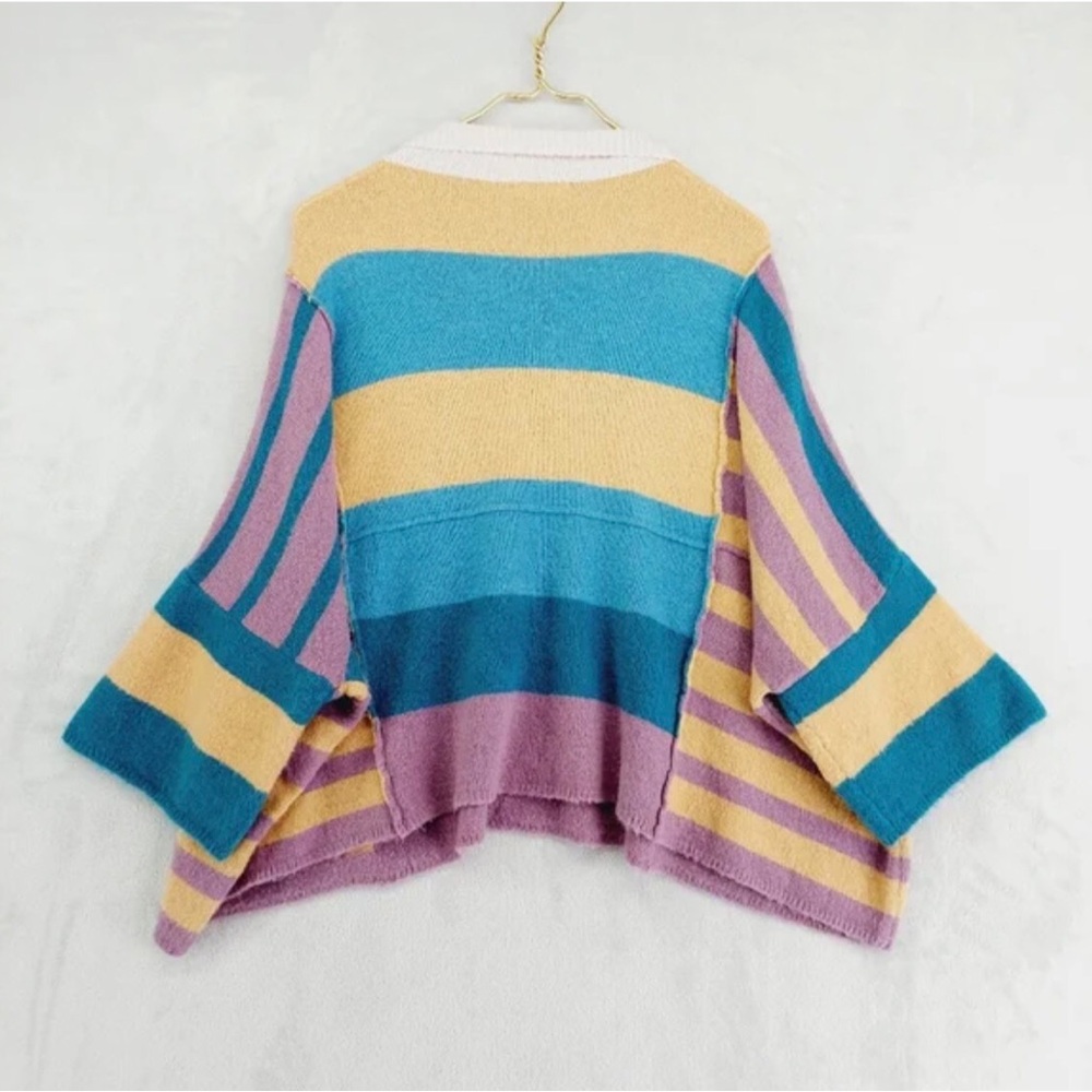 Easel Multi-Stripe Collared Super Soft Sweater - image 5